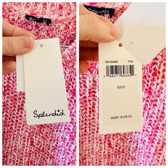 Splendid Elysees Sweater Tank, Fiore Marl (Pink) sz. S - Picture 9 of 14